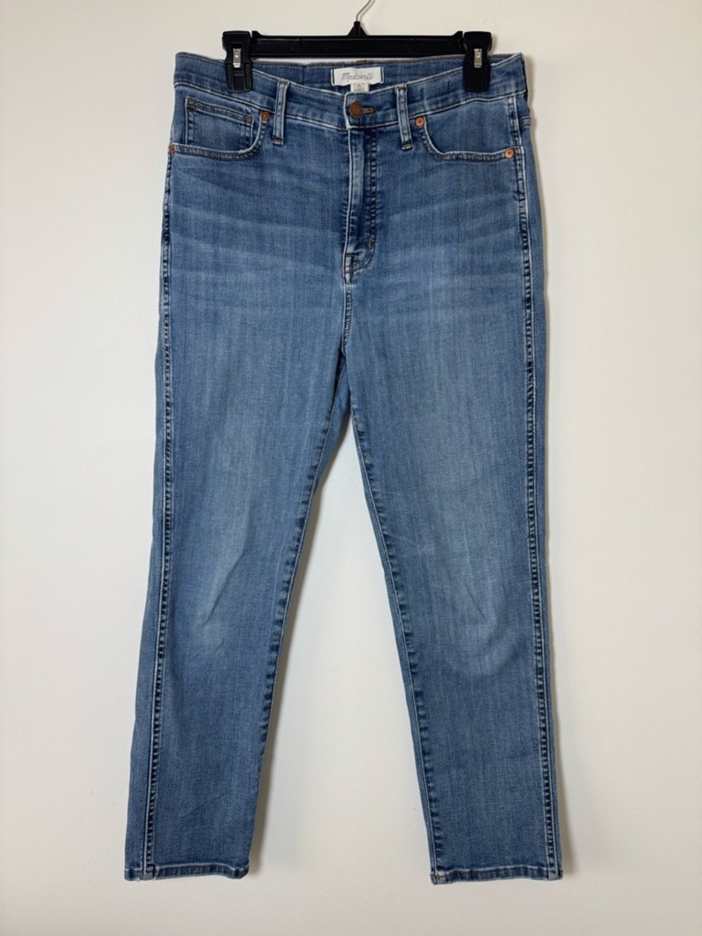 Madewell Stovepipe Jeans 29 High Rise Straight Crop Light Wash